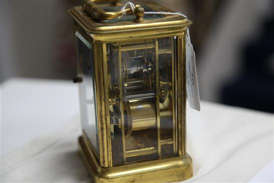 A French brass carriage clock 5.5in.